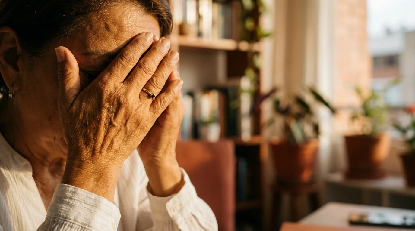 Manos cubriendo el rostro mostrando el agotamiento del burnout laboral