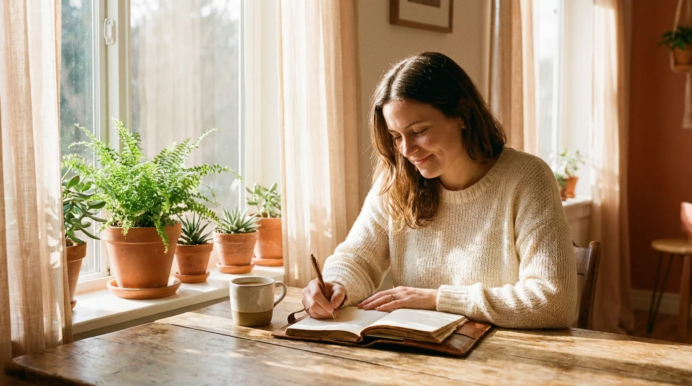 Mujer escribiendo en un diario para procesar la soledad emocional